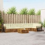 Set de canapele de exterior cu pernă 7 pcs Natural și Crem GartenMobel Dekor