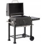 Gratar dreptunghiular pe carbuni, cu suport lateral si termometru capac, 115x60x108cm Household NewTrend