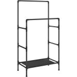 SONGMICS Raft de haine din metal, cu 2 bare de haine si 1 raft, stil industrial, 45x83x157cm, negru Household NewTrend