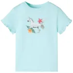 Tricou copii cu mâneci scurte, turcoaz deschis, 104 GartenMobel Dekor