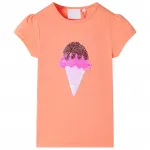 Tricou pentru copii, portocaliu neon, 128 GartenMobel Dekor