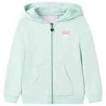 Hanorac copii cu glugă și fermoar, combinație verde mentă deschis, 92 GartenMobel Dekor