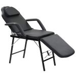 Scaun tratament facial, înlocuitor piele, 185x78x76 cm, negru GartenMobel Dekor