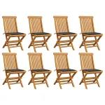Scaune de grădină cu perne antracit, 8 buc., lemn masiv de tec GartenMobel Dekor