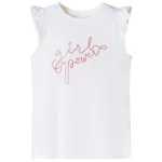 Tricou pentru copii, mâneci cu volane, ecru, 140 GartenMobel Dekor