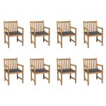 Scaune de grădină cu perne antracit, 8 buc., lemn masiv de tec GartenMobel Dekor