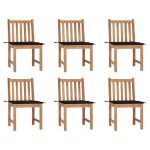Scaune grădină cu perne, 6 buc, lemn masiv tec GartenMobel Dekor