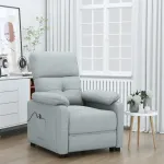 Fotoliu rabatabil electric, gri deschis, textil GartenMobel Dekor