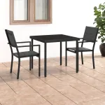 Set mobilier de exterior, 3 piese, oțel GartenMobel Dekor