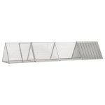 Cușcă pentru iepuri, gri, 403,5x80,5x71 cm, oțel galvanizat GartenMobel Dekor