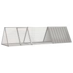 Cușcă pentru iepuri gri 302,5x80,5x71 cm oțel galvanizat GartenMobel Dekor
