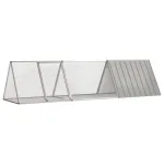 Cușcă pentru iepuri gri 302,5x80,5x71 cm oțel galvanizat GartenMobel Dekor