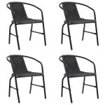 Scaune de grădină, 4 buc., ratan din plastic și oțel, 110 kg GartenMobel Dekor