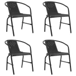 Scaune de grădină, 4 buc., ratan din plastic și oțel, 110 kg GartenMobel Dekor