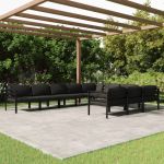 Set mobilier de grădină cu perne, 10 piese, antracit, aluminiu GartenMobel Dekor