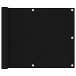 Paravan de balcon, negru, 75 x 500 cm, țesătură oxford GartenMobel Dekor