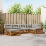 Set de canapele de exterior 18 pcs Gri natural și deschis GartenMobel Dekor