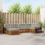 Set de canapele de exterior 18 pcs Gri natural și deschis GartenMobel Dekor