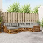 Set de canapele de exterior 18 pcs Gri natural și deschis GartenMobel Dekor