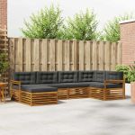 Set de canapele de exterior cu pernă 6 pcs Natural și Antracit GartenMobel Dekor