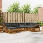 Set de canapele de exterior cu pernă 6 pcs Natural și Antracit GartenMobel Dekor