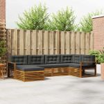 Set de canapele de exterior cu pernă 6 pcs Natural și Antracit GartenMobel Dekor