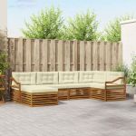 Set de canapele de exterior cu pernă 6 pcs Natural și Crem GartenMobel Dekor