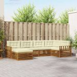 Set de canapele de exterior cu pernă 6 pcs Natural și Crem GartenMobel Dekor