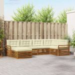 Set de canapele de exterior cu pernă 6 pcs Natural și Crem GartenMobel Dekor