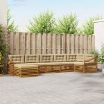 Seturi de canapele 7 pcs Natural și Bej Lemn Solid de Acacia GartenMobel Dekor