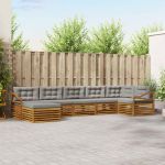 Seturi de canapele cu pernă 7 pcs Gri natural și deschis GartenMobel Dekor
