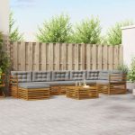 Seturi de canapele cu pernă 8 pcs Gri natural și deschis GartenMobel Dekor