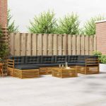 Seturi de canapele cu pernă 8 pcs Natural și Antracit GartenMobel Dekor