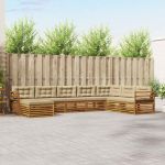 Seturi de canapele 8 pcs Natural și Bej Lemn Solid de Acacia GartenMobel Dekor