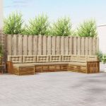 Seturi de canapele 8 pcs Natural și Bej Lemn Solid de Acacia GartenMobel Dekor