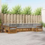 Seturi de canapele cu pernă 7 pcs Gri natural și deschis GartenMobel Dekor