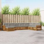 Seturi de canapele cu pernă 8 pcs Gri natural și deschis GartenMobel Dekor