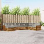 Seturi de canapele cu pernă 8 pcs Gri natural și deschis GartenMobel Dekor