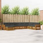 Seturi de canapele cu pernă 8 pcs Natural și Antracit GartenMobel Dekor