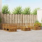 Seturi de canapele 10 pcs natural Lemn Solid de Acacia GartenMobel Dekor