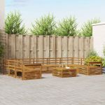 Seturi de canapele 10 pcs natural Lemn Solid de Acacia GartenMobel Dekor