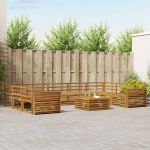 Seturi de canapele 10 pcs natural Lemn Solid de Acacia GartenMobel Dekor