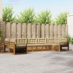 Seturi de canapele 7 pcs Natural și Bej Lemn Solid de Acacia GartenMobel Dekor