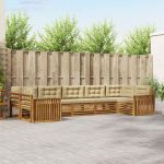 Seturi de canapele 7 pcs Natural și Bej Lemn Solid de Acacia GartenMobel Dekor