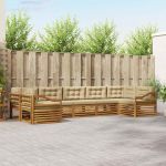 Seturi de canapele 7 pcs Natural și Bej Lemn Solid de Acacia GartenMobel Dekor