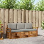 Seturi de canapele cu pernă 3 pcs Gri natural și deschis GartenMobel Dekor