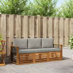 Seturi de canapele cu pernă 3 pcs Gri natural și deschis GartenMobel Dekor