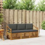 Seturi de canapele cu pernă 3 pcs Natural și Antracit GartenMobel Dekor