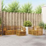 Seturi de canapele 6 pcs natural Lemn Solid de Acacia GartenMobel Dekor