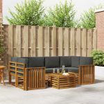 Seturi de canapele cu pernă 7 pcs Natural și Antracit GartenMobel Dekor